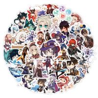 Su geçirmez Sticker 50/100 ADET Anime Genshin Etki Oyunu Çıkartmalar Karikatür Çocuklar Oyuncak Dizüstü Motosiklet Kaykay Araba Telefon Vinil Çıkartmaları Sticker Araba Çıkartmaları