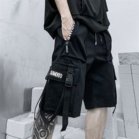 Летние мужчины Harajuku Streetwear Casual Mans Cargo Shorts Fashion Techwear Японская корейская хип -хоп спортивный костюм мужской одежда 220610