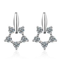 Stud Ultimi orecchini in argento sterling per donne splendente zircone stella star Lady Lady Jewelry Fashin Engagement AccessoRiessTud