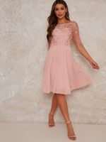 Party Dresses Simple Short Chiffon Homecoming 2022 Lace Applique 3 4 Long Sleeves Graduation Bride Special Banuqet Girls' WearParty