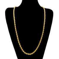 6.5mm Thick 75cm Long Rope ed Chain Gold Silver Plated Hip hop Heavy Necklace For men women226g