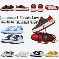 Jumpman 1 1s Casual Shoes Low Elevate Bred Light Bone Midnig...