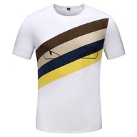 Erkek T-Shirt Bahar Yaz Yeni Stil Kısa Kollu Moda Baskı Saf Pamuk Malzeme Kırışıklık Dayanıklı Ve Rahat Siyah ve Beyaz # 58