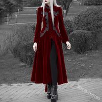 Casual Dresses 2022 Halloween Carnival Gothic For Women Medieval Cosplay Party Tuxedo Punk Adult Clothing Middle Ages Costumes