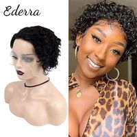 Lace Wigs Wig Human Hair Short Curly Brazilian Remy Front 13X1 For Black Women Deep Wave CurlyLace WigsLace