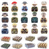 24pcs lot WW2 Military Soldiers Building Blocks Soviet US UK China France Army Figures Bricks Toys For Kids Christmas Gifts 220524