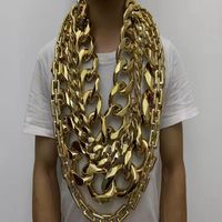 سلاسل قلادة أكريليك ضخمة الهيب هوب سميكة كبيرة سلسلة الذهب القوطية النمط الرجال النساء المجوهرات هدايا الهالوين الملحقات البلاستيكية الصخور