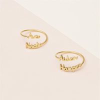 Nome duplo ajustável personalizado anéis de casal para mulheres aço inoxidável personalizada dois nomes Jóias de aniversário ANEL BANGUE219A