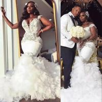 Other Wedding Dresses Plus Size African Luxurious Lace Appliqued Dress Off Shoulder Mermaid Bridal Vintage Gowns Vestido De NoviaOther