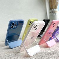 Luxury Holder Stand Bracket Transparent Silicone Phone Case For iPhone 13 12 Pro Max 11 7 8 Plus X XS XR SE 3 Clear Soft Cover