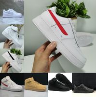 Top Quality FORCES Men Low Sports Skateboard Shoes One Unisex 1 Knit Heighten Women All White Black Red Leather Outdoor Casual Trainer Sneakers