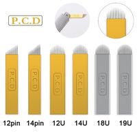 50pcs U Pin PCD 121419 Pins Permanent Makeup Furrow Tatoo Blade Microblading Needles for 3D brodery Manual Tattoo Pen 220718