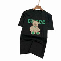 Moda masculina fofa de impressão de impressão de urso famosa camiseta de designer grande marca de alta qualidade Hip Hop Mulheres Mulheres de manga curta 6 cores