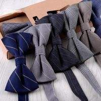 Bow Ties Versión coreana de los hombres del novio para hombres Vestido texturizado de algodón mate corbata formal de mariposa inglesa