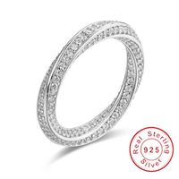 Real Eternity ring Luxury Full Stone Birthstone 925 Sterling silver Women Wedding Rings Engagement Band jewelry Size 5-10 gift306R