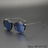 Sunglasses Vintage Retro Round Clip- on Pure Titanium Acetate...
