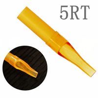 Disposable Tattoo Tips 50 Pcs 5RT Yellow Color Plastic Sterile Nozzles Tube Tattoo Supply For Tattoo Machine Shippin223P