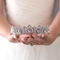 New Western Style Bridal Crown Headband Gorgeous Crystal Bride Headpiece Hair Accessories Wedding Tiaras Hair Jewelry Party Gift282s