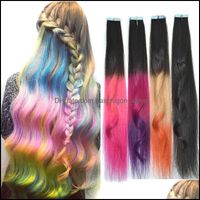 Hair Extension Kits Extensions Products Human Weave Pu Color Seamless Double-Sided Tape Gradient Accessories Accessory Drop Delivery 2021 Hu