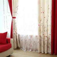 Pastoral Curtains For Living Room Bedroom Drapes Custom Red ...