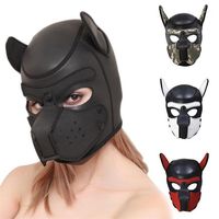 Party Masks Halloween Sexig Cosplay Puppy Mask Dog Full Soft Head Prop vadderat gummispel för Masquerad13329