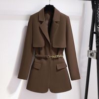 Kadınlar Suits Blazers 2022 Sonbahar Tasarım Düşüyor Küçük Gevşek Et Kapak Takım elbise Ceket Kadınlar Yabancı Stil Bel İnce Ceket Gelgit