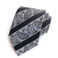 men's necktie black tie paisley business striped high density flower neckties ascot for men stripes neckwear shirt accessorie2600