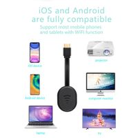 E38 WiFi Display Receiver Wireless Projectors 1080P HD Display Dongle Mirascreen Screen Projector for YouTube Android iOS Linux Home Office 1Pcs
