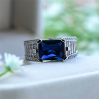 Anillos de boda Luxury macho femenino azul verde anillo de piedra de cristal