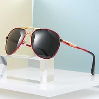 Vintage Sonnenbrille Herrenlegierung Rahmen Doppelstrahl UV400 Brille für Männer klassische Retro -Sonnenbrille Fahren