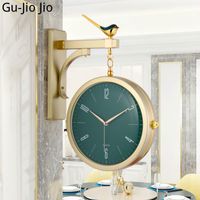 Wall Clocks Nordic Creative Clock Luxury Double Sided Living Room Modern Simple Green Large Vintage Fashion Home DecorWall