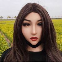 2022 Nuevo látex femenino máscara facial realista Halloween Fancy Silicone Crossdresser Mask Cosplay Apps para vestidos de fiesta juguetes Shocker
