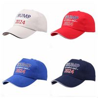 Neue 5 Farben Trump Hut Sommer Sonnenschattierung Einstellbare Baseball Hüte 2024 Präsidentschaftswahlkappen Party Geschenk Frühling