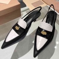 Sandálias de gato de gato 2022 Summer New Fashion Shop Baotou Sobre salto alto Sapatos únicos franceses