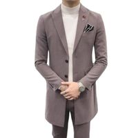 Men&#039;s Suits & Blazers 2Pcs Custom Made Men Sets Long Blazer Trousers Business Male Jackets Pants Slim Fit Party Wear Man Wedding Clothing