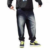Jeans masculins automne hiver plus taille skateboard hommes Hip Hop harem coton pantalon denim ample