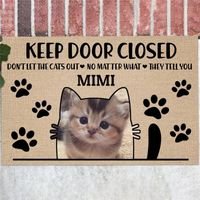 Teppiche Clocl-Tiere 3d Grafik Halten Sie Tür geschlossen, lässt die Katzen nicht ausgehen, egal welches Haus Doormat DIY-Namensweise