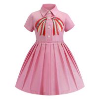 Baby Girl Dress Summer Girls Long Sleeve Dress Cotton Baby Kids Big Plaid Bow Dress Multi Colors Designer Clothes199N