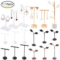 Schmuckbeutel Taschen 2-5 Sets T Bar Ohrring Display Ständer Gold Aluminiumlegierhalterhalter für Mädchen Frauenjewelry