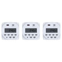 Smart Home Control 3x DC 12V Digitale LCD Power Programmable Timer Time Switch Relay 16A Amps