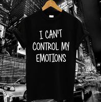 I Cant Control My Emotions Letters Women T Shirt Cotton Casual Funny For Lady Top Tee Rock Black White Gray