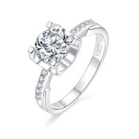 925 Sterling Silver Moissanite Ring Round 6. 5mm 1 Carat Whit...