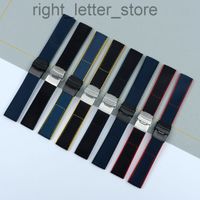 Banda de relógio de borracha azul preta de nylon de alta qualidade para cinta de breitling para Navitimer World Avenger Navitimer Belt 22mm 24mm W220810