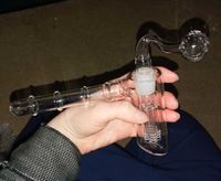 Glasölbrenner Rohre Wasser bongs zwei Funktion 6 Arm Perc Glas Perkolator Bubbler Rauchrohr gebogene Tabakrauchrohr