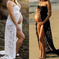 New Summer Couple Maternity Pography Props Maxi Maternity gown Floral Dress Fancy Shooting Po Pregnants Dresses Plus Size X0202k2584