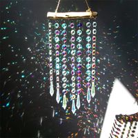 HD hängande fönster suncatcher regnbåge maker glas kristall mobil vind chimes med ab prismor droppar hemvägg konst dekoration gåva 220425