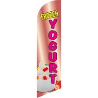 Tek taraflı dondurulmuş yoğurt tüyü bayrağı promosyon reklamı plaj swooper banner tabanı ve kutup dahil değil