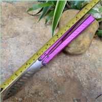 Special offer!Not Sharp D2 Blade Theone Falcon Butterfly Practice Knife Throwing Purple Handle Beast Camping Survival Outdoor EDC Tool Gifts For Men