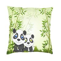 Cojín/almohada decorativa bosque de bambú con panda oso cuadrado decoración del hogar decoración del hogar