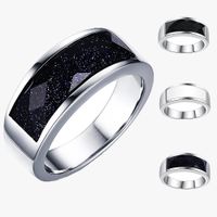 Mens Gold Blue Onyx Ring Edelstahl Unregelmäßige Achat Signet Ringe für Männer Pinky Daumenband Schmuck Geschenk CG1309